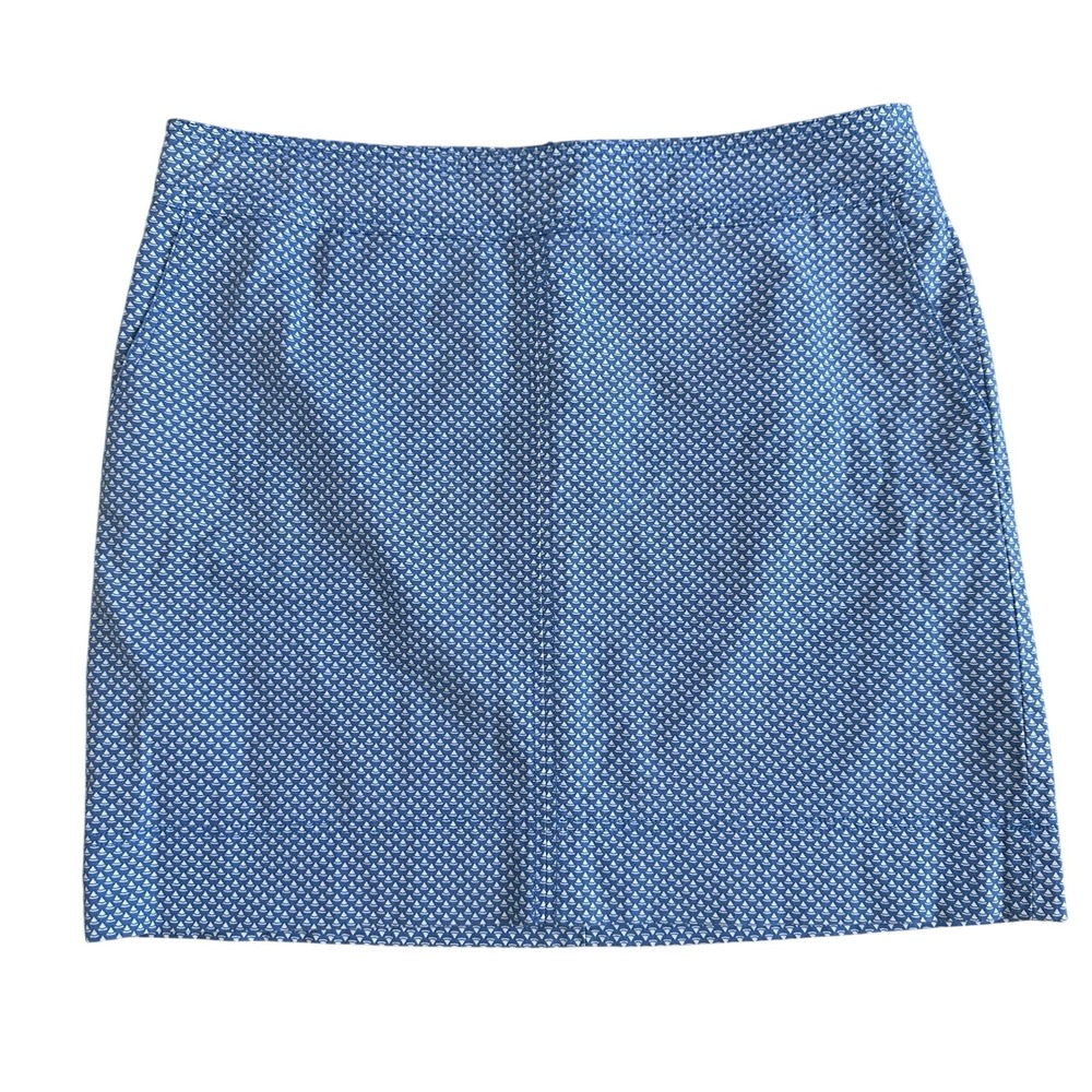 Talbots Nautical Skirt Size 16 Blue Pencil Geometric Sailboat